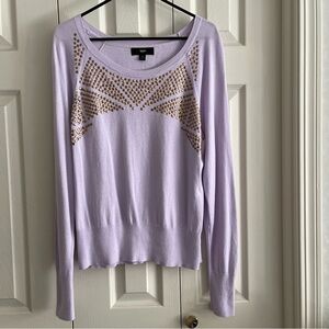 Mossimo for Target Lavender Sweater with stylish faux gold stud design
